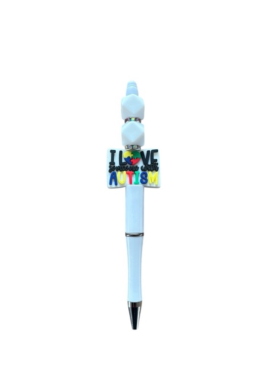 handcrafted Other - AB INKS HANDMADE EXPRESSIONS Handmade White Autism Awareness Pen